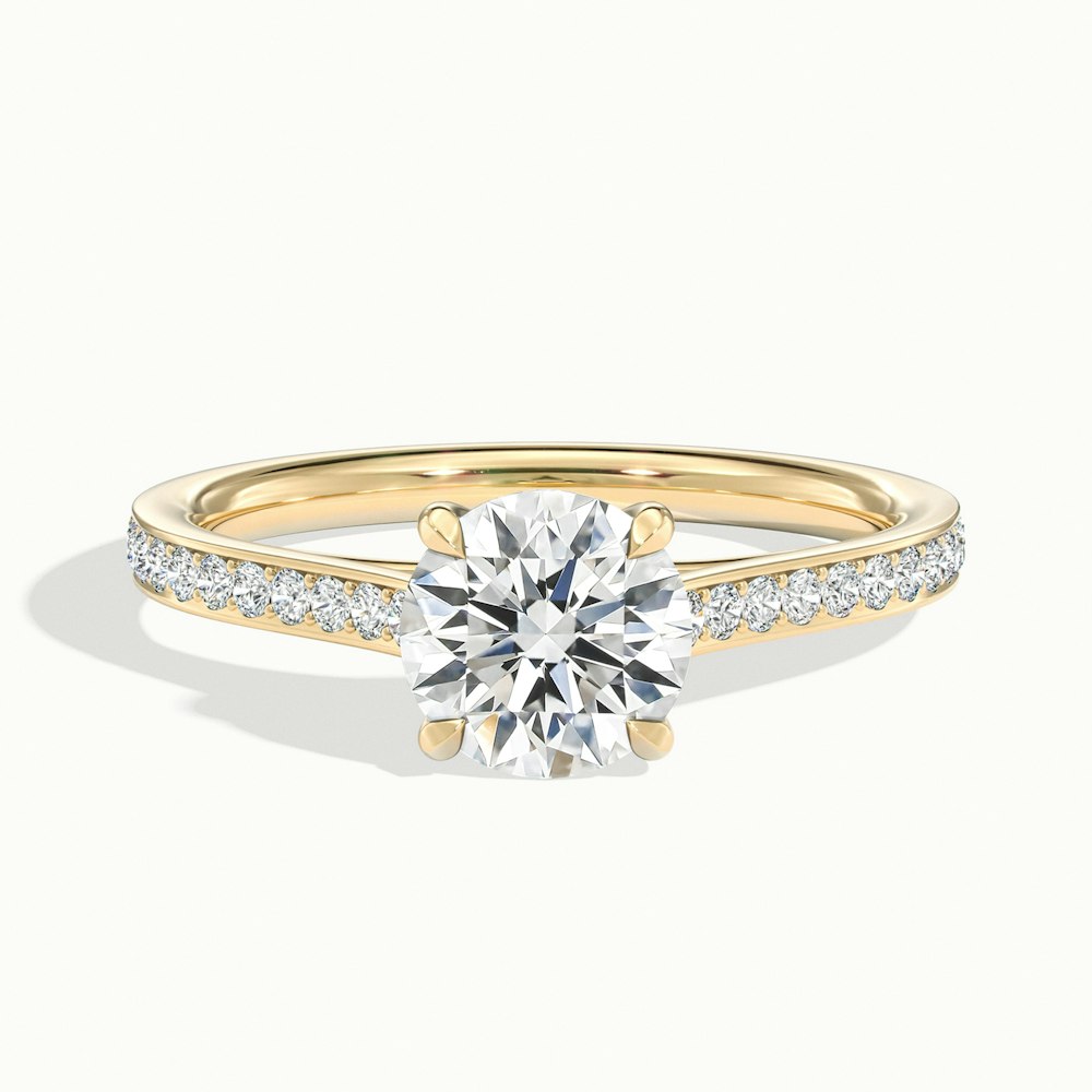 Round Temple Pavé Engagement Ring