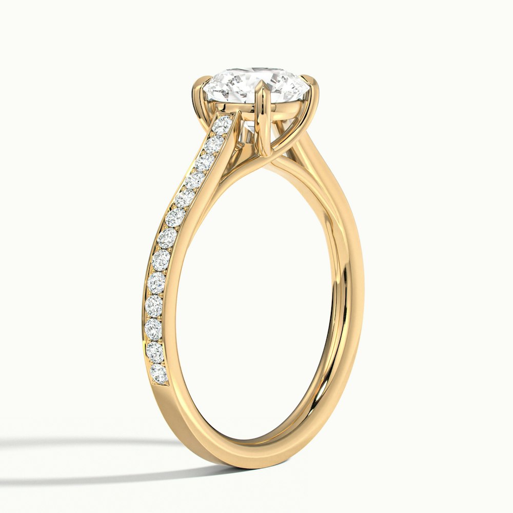 Round Temple Pavé Engagement Ring