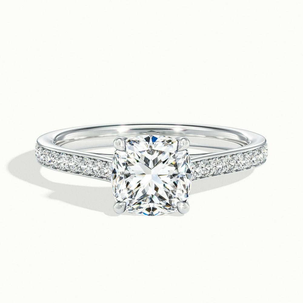 Cushion Temple Pavé Engagement Ring.