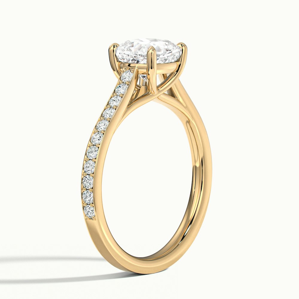 Cushion Temple Pavé Engagement Ring.