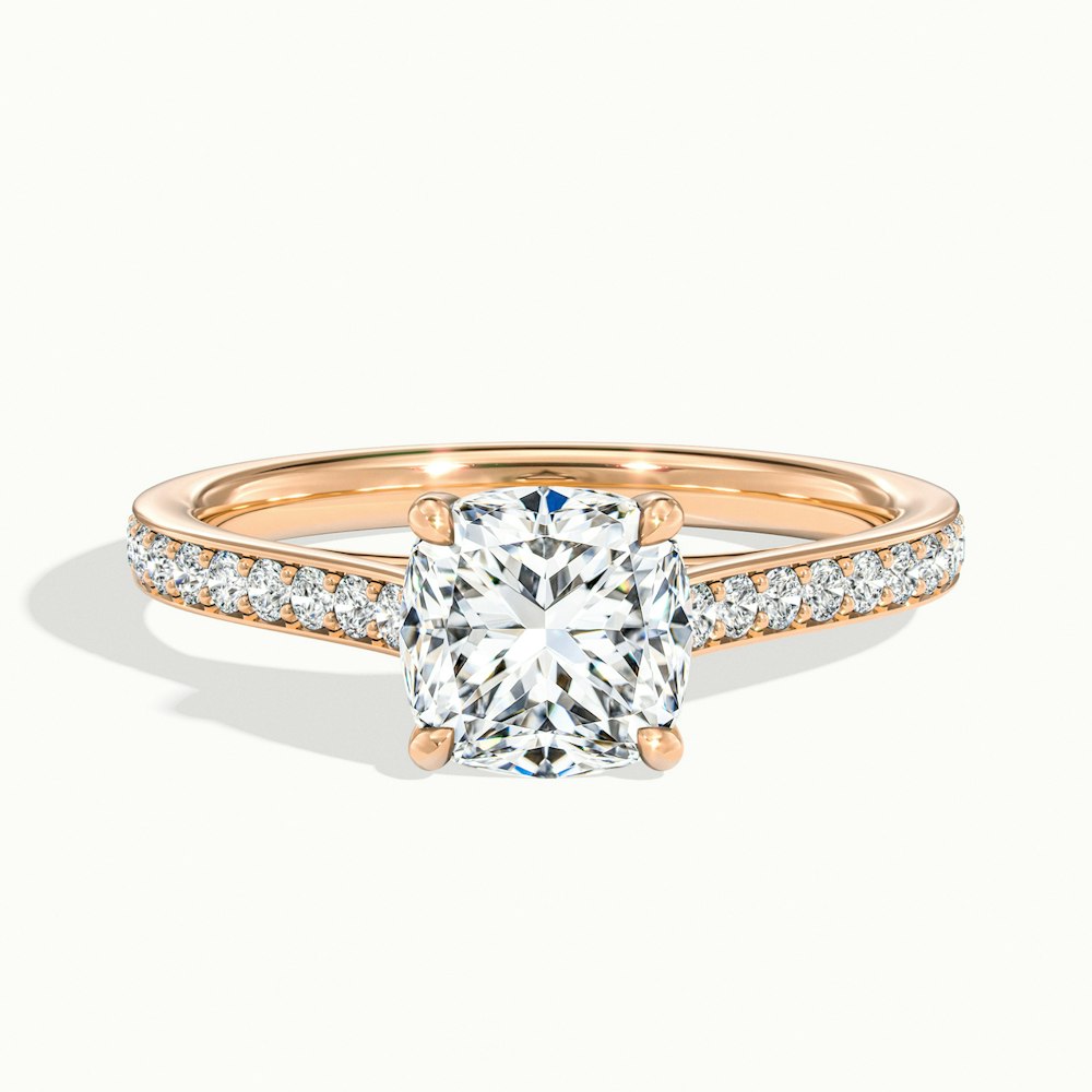 Cushion Temple Pavé Engagement Ring.