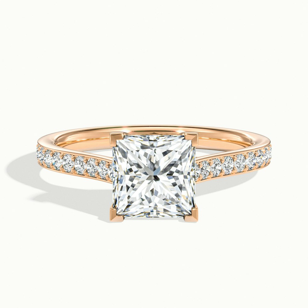 Princess Temple Pavé Engagement Ring.