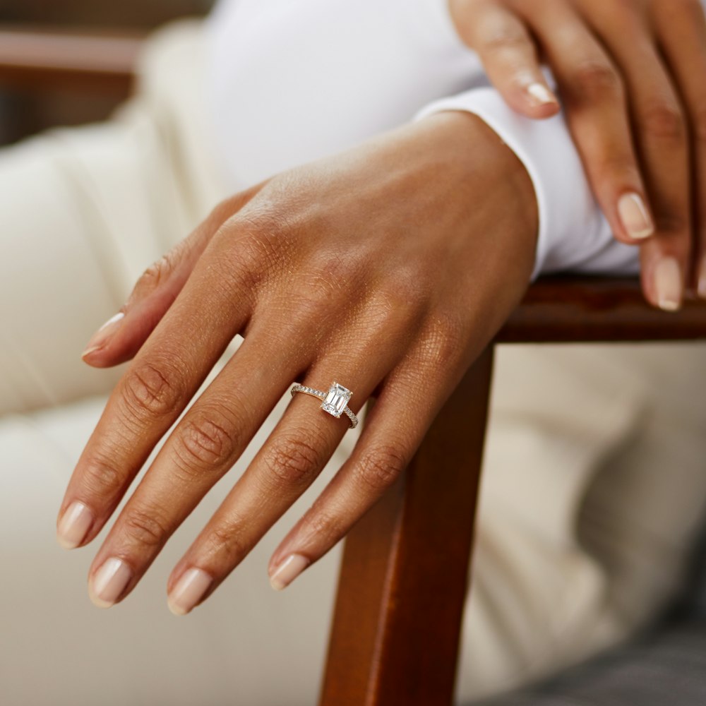 Emerald Temple Scallop Engagement Ring.