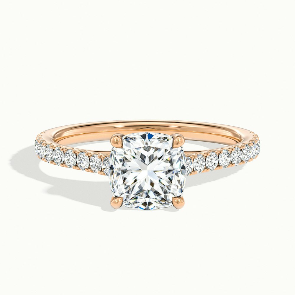 Cushion Temple Scallop Engagement Ring.