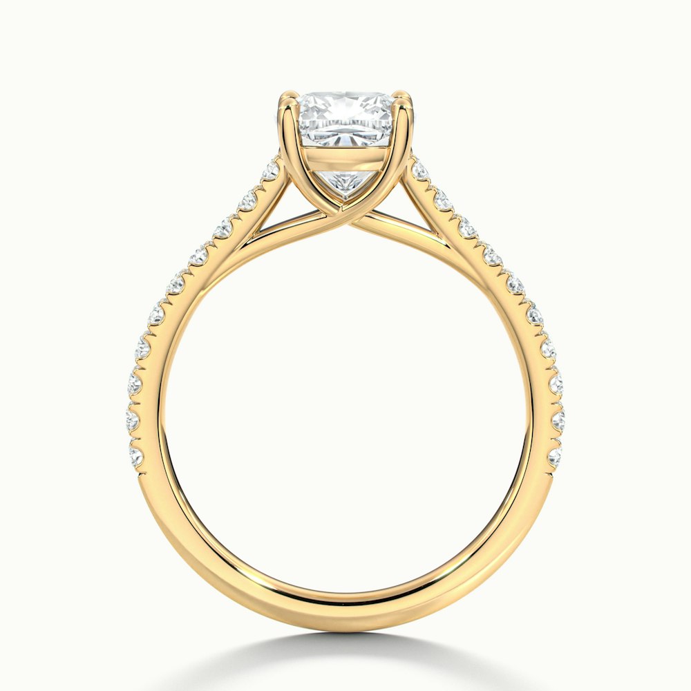 Cushion Temple Scallop Engagement Ring.