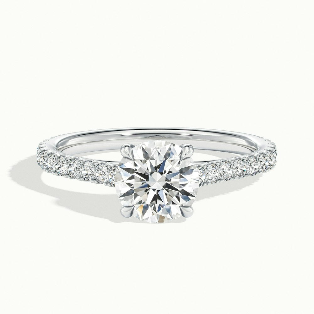 Round Temple Scallop Engagement Ring