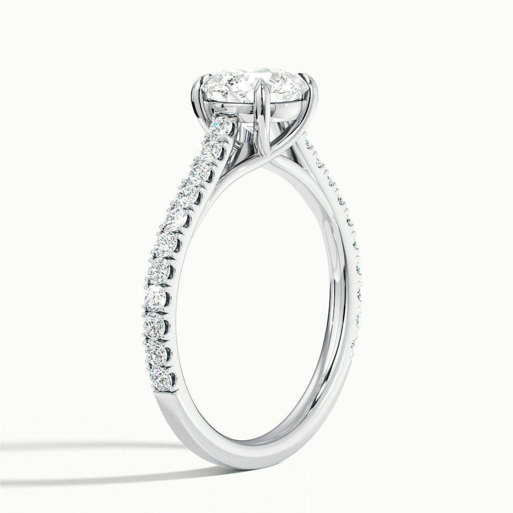Round Temple Scallop Engagement Ring