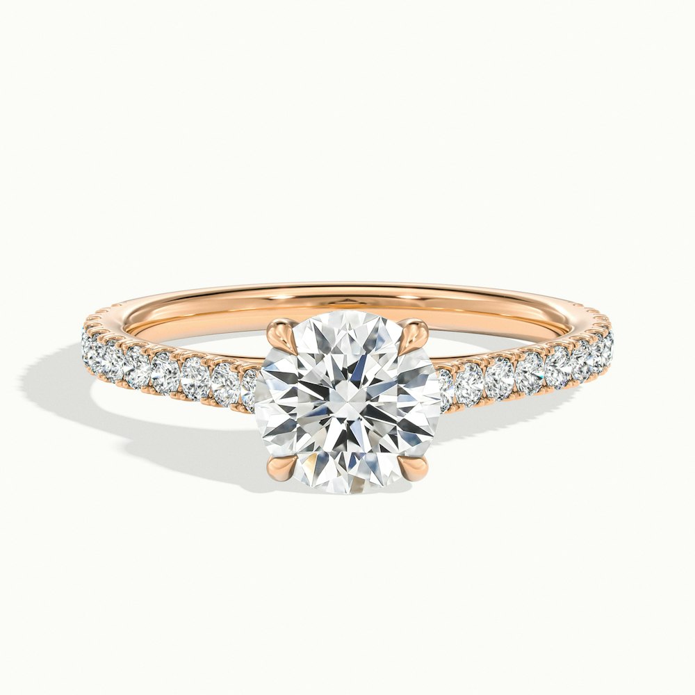 Round Temple Scallop Engagement Ring