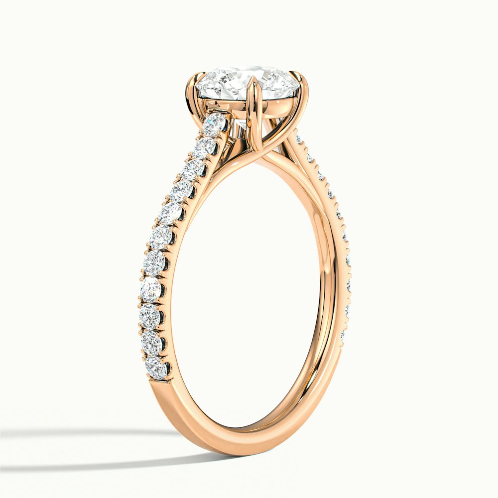 Round Temple Scallop Engagement Ring