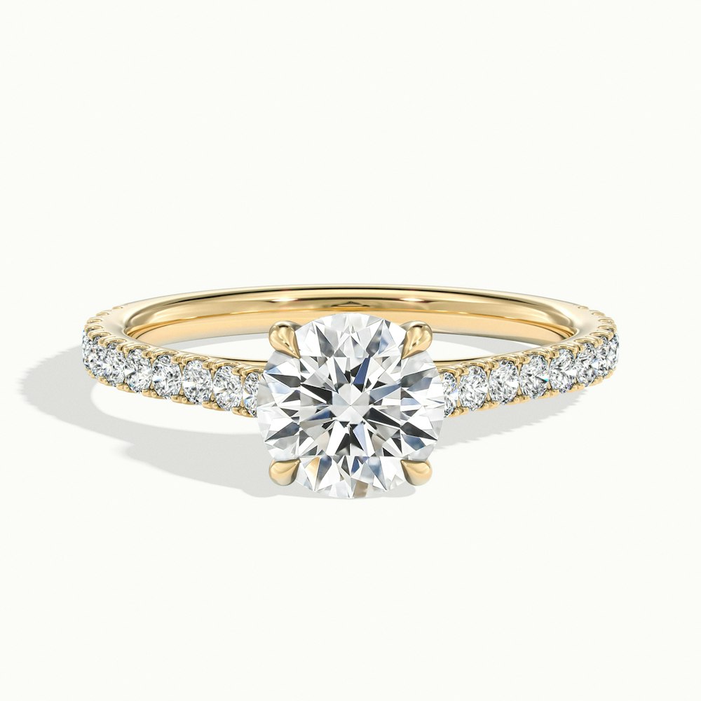 Round Temple Scallop Engagement Ring