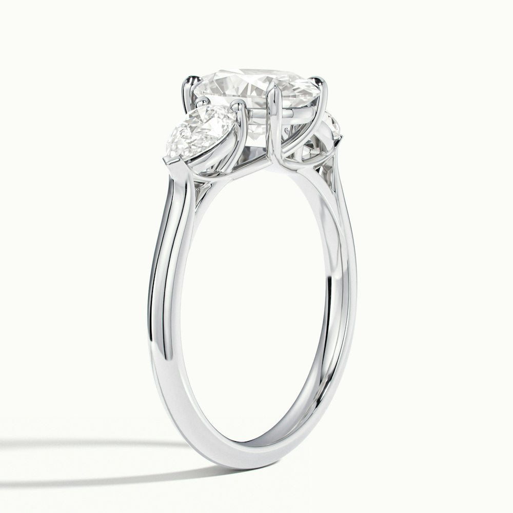 Oval Lamear Engagement Ring.