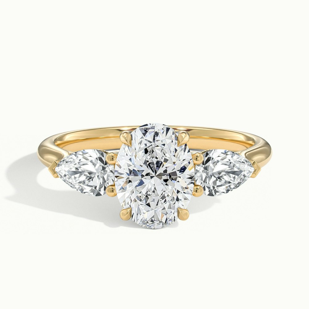 Oval Lamear Engagement Ring.