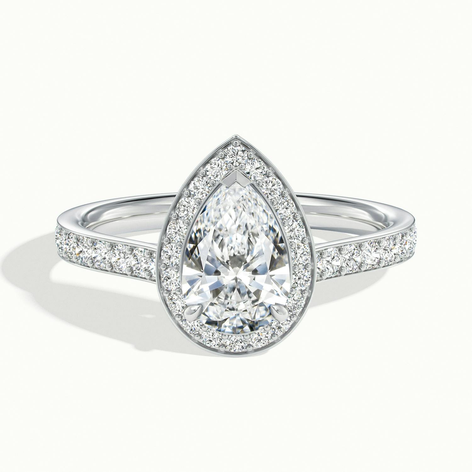 Pear Classic Faye Halo Engagement Ring.