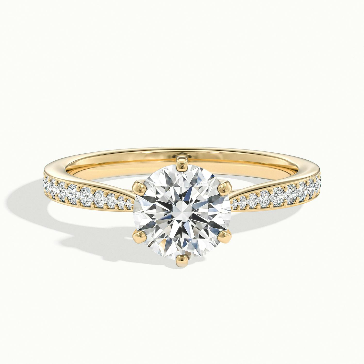 Round Beaumont Pavé Engagement Ring