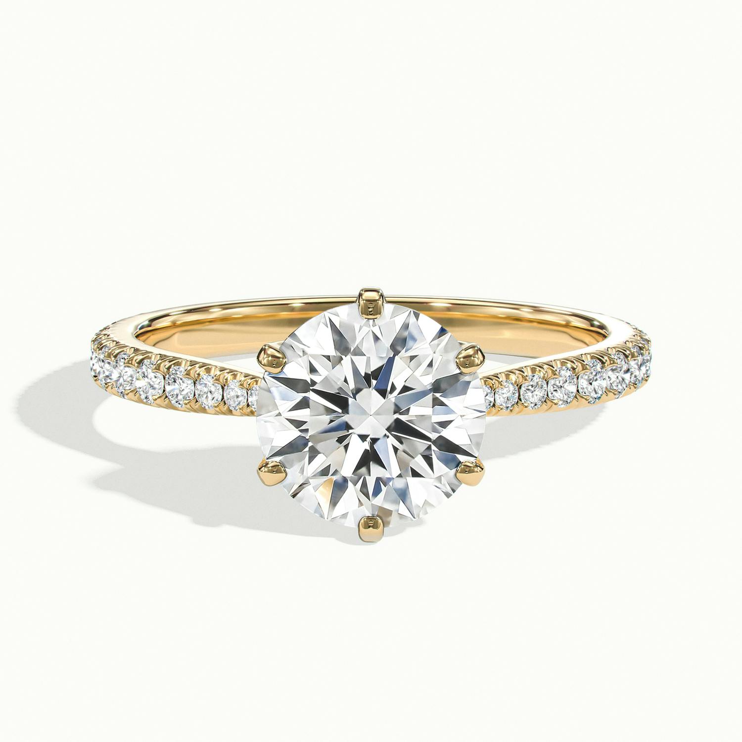 Round Beaumont Scallop Engagement Ring.