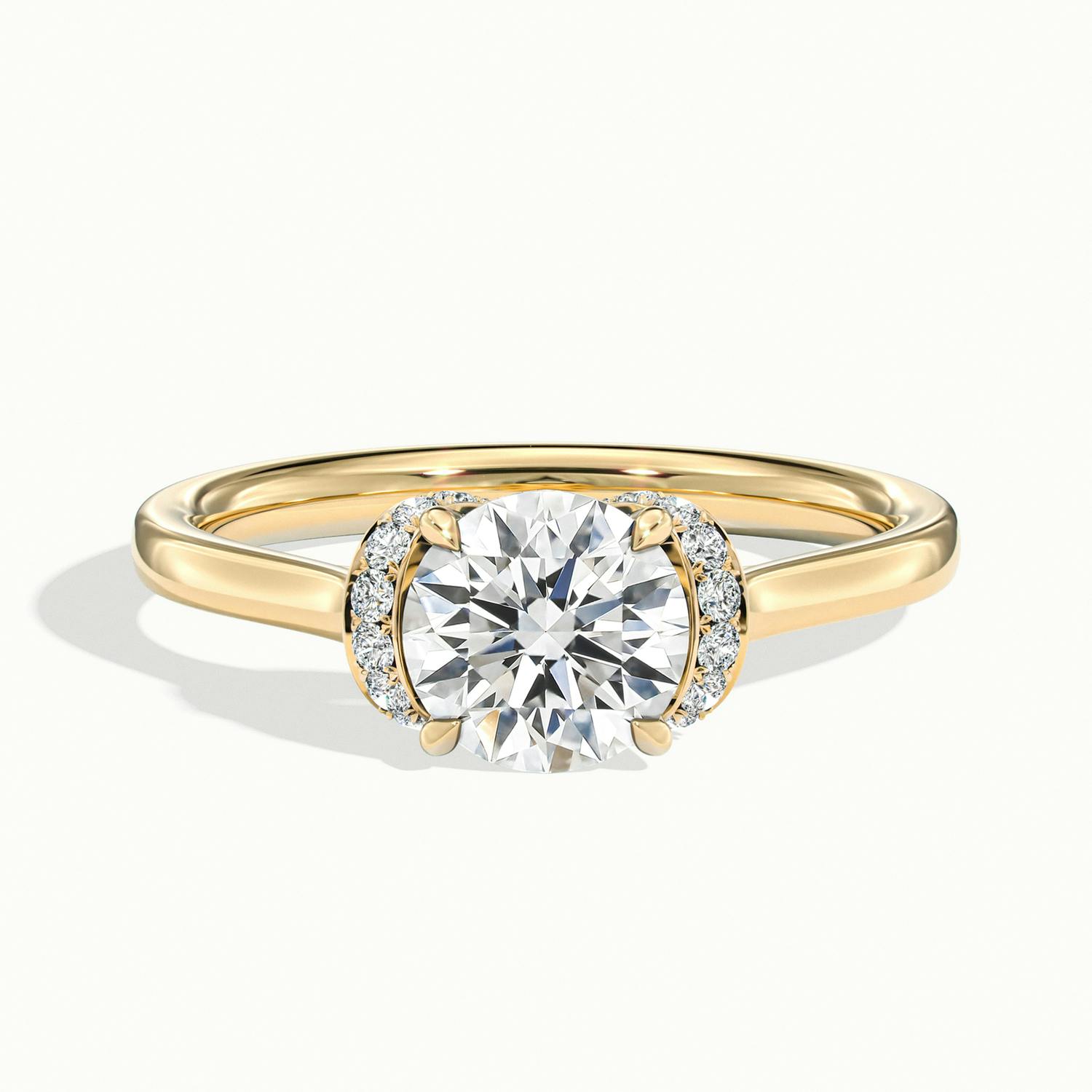 Round Garland Pavé Engagement Ring
