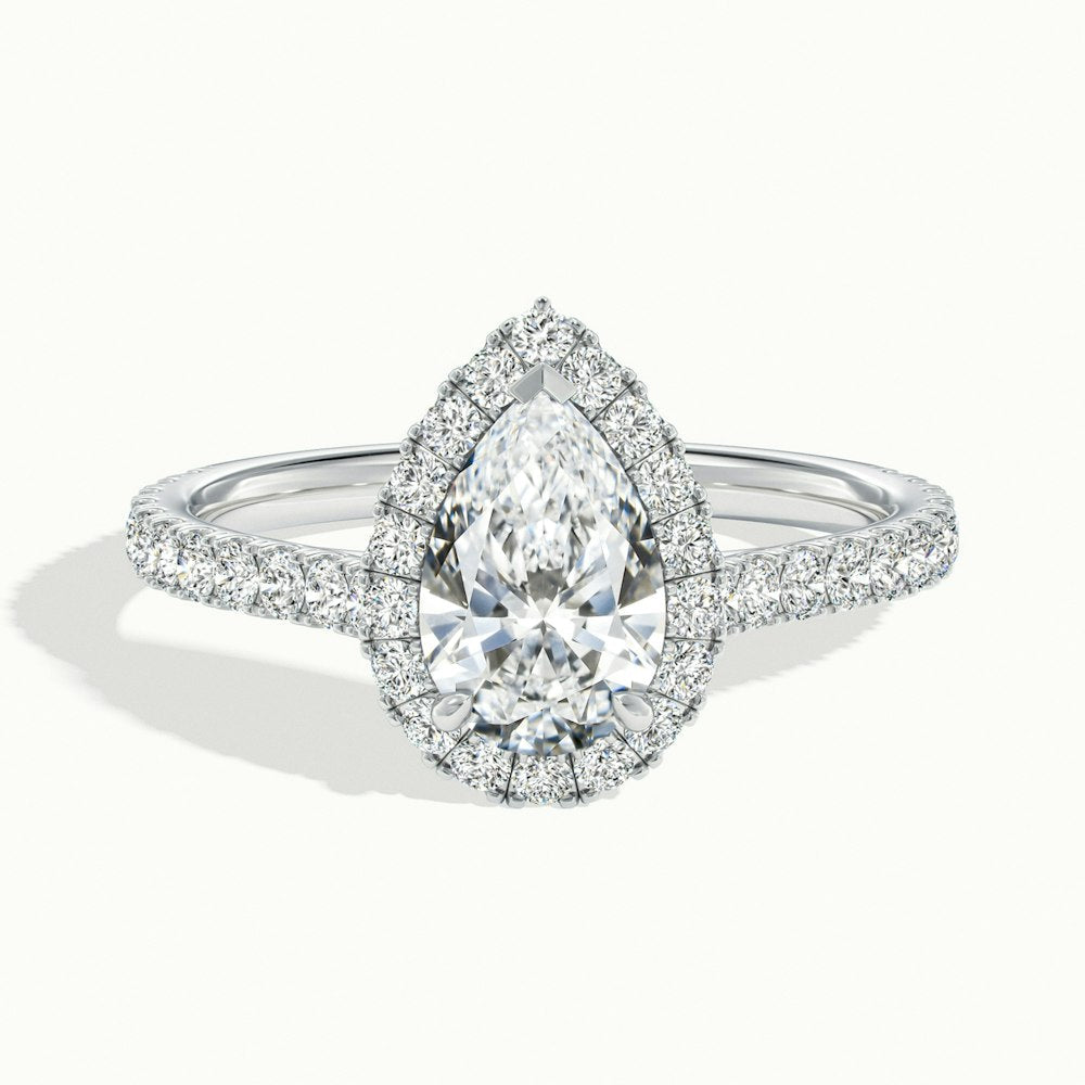 Pear Classic Oberon Scallop Engagement Ring.
