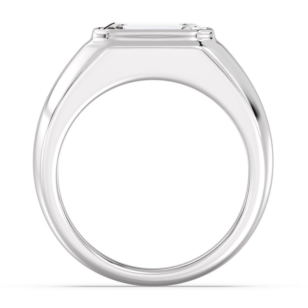 3.00 Ctw Emerald-Cut Diamond Men's Bezel Engagement Ring