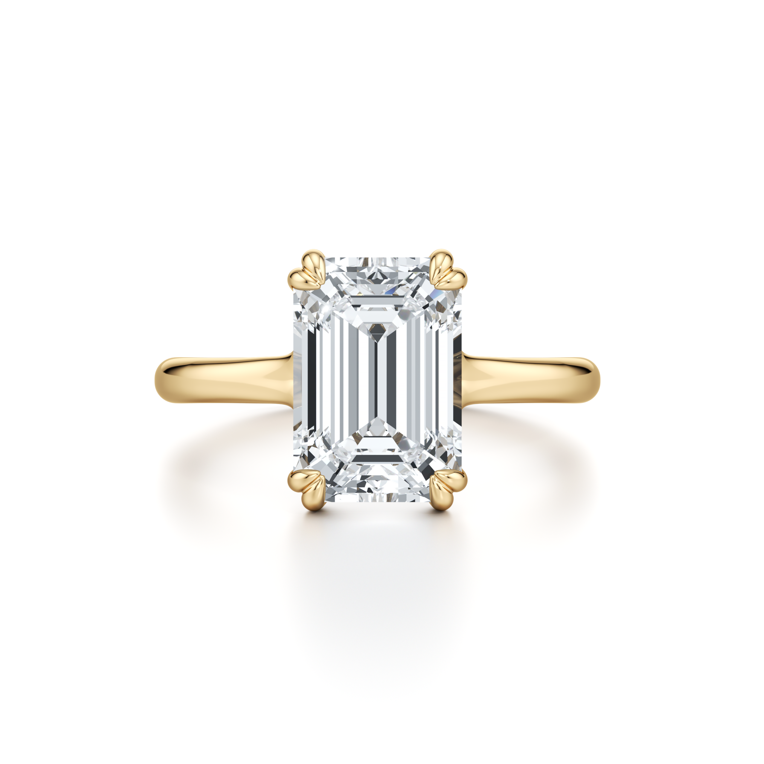 RussellS Emerald Solitaire Diamond Engagement Ring