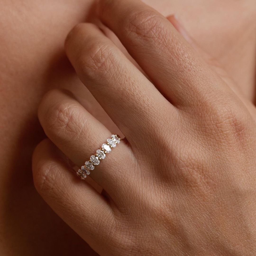 half Oval eternity Lab Diamond ring