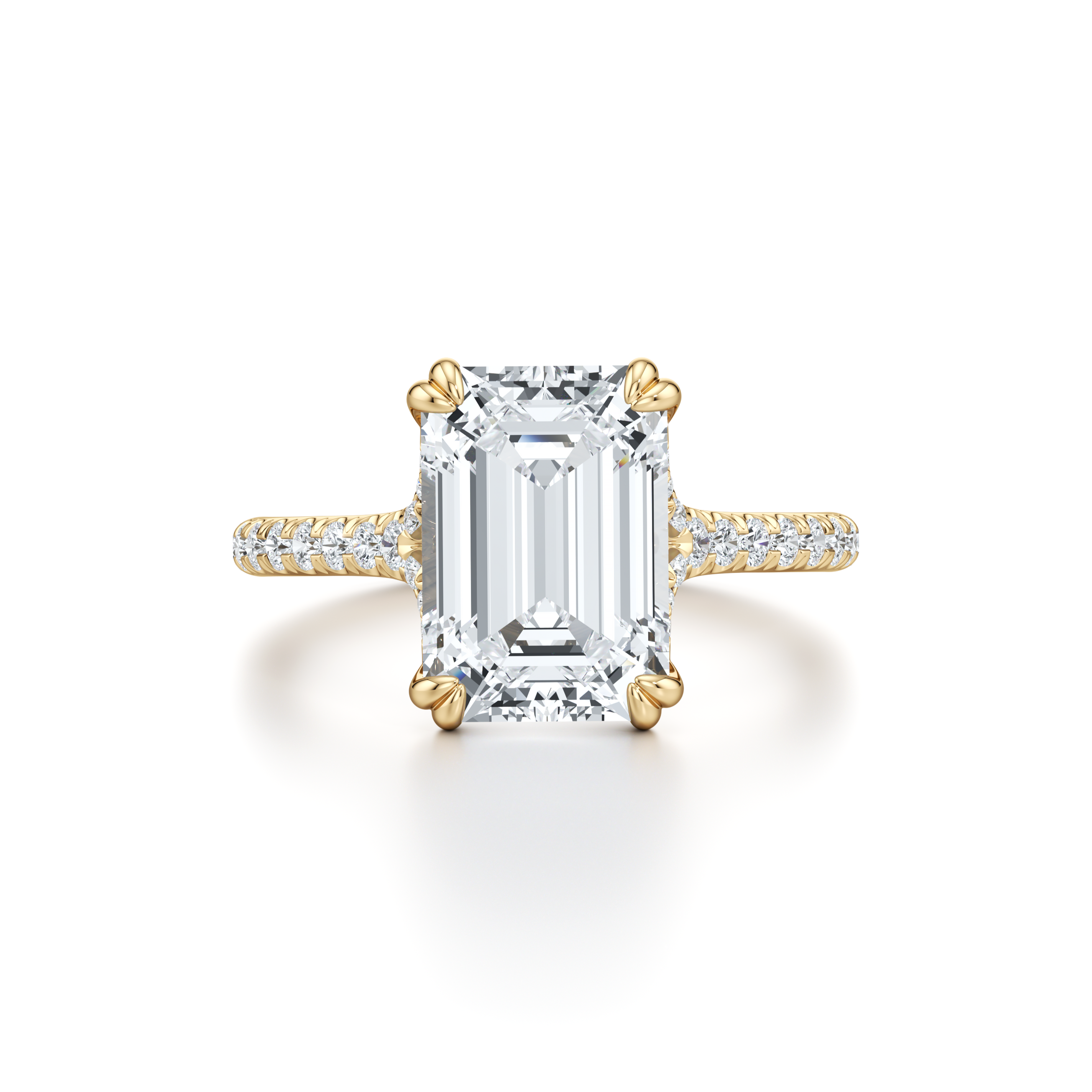 Ellen  Emerald Solitaire Lab Diamond Engagement Ring