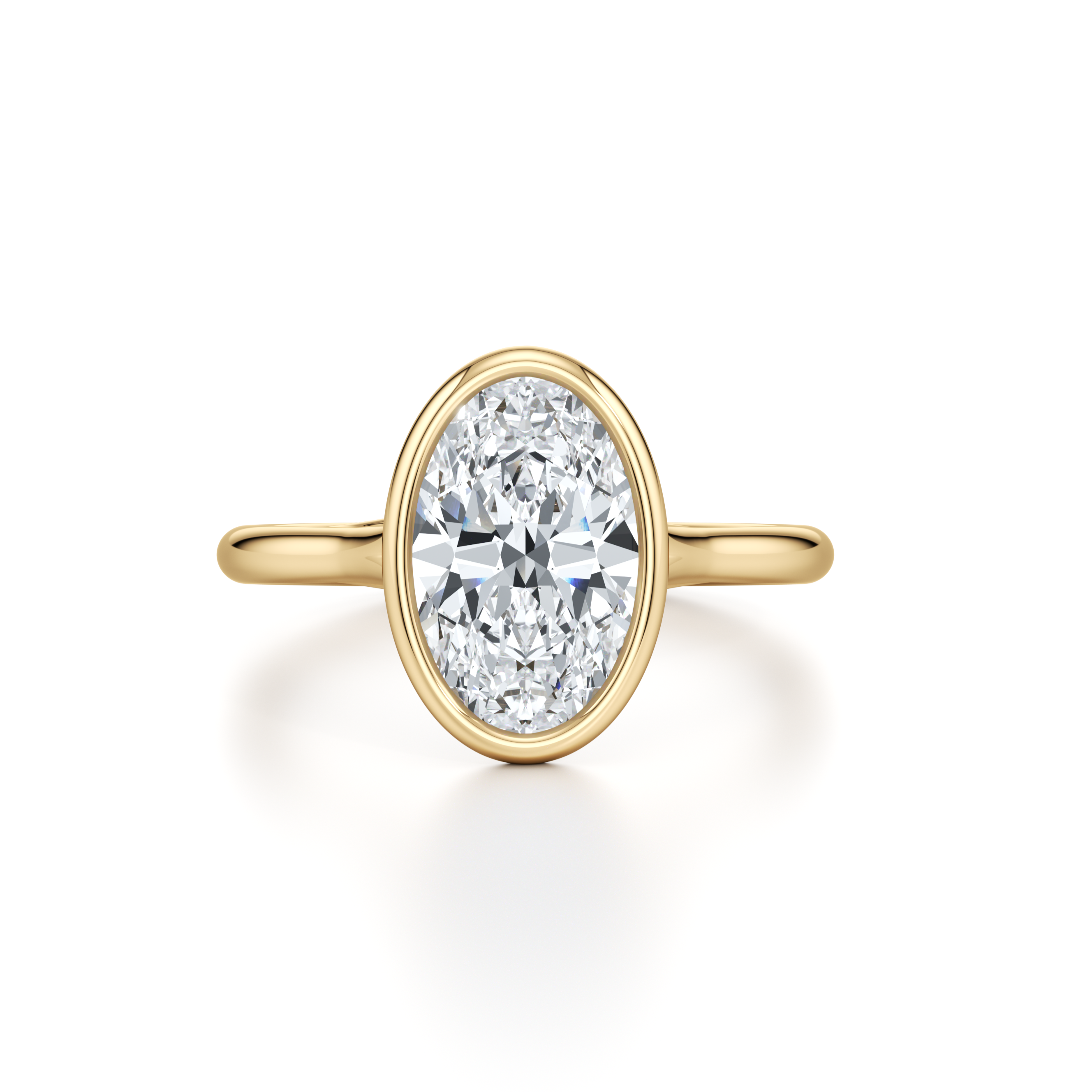Ellen Oval Bezel Solitaire Lab Diamond Engagement Ring