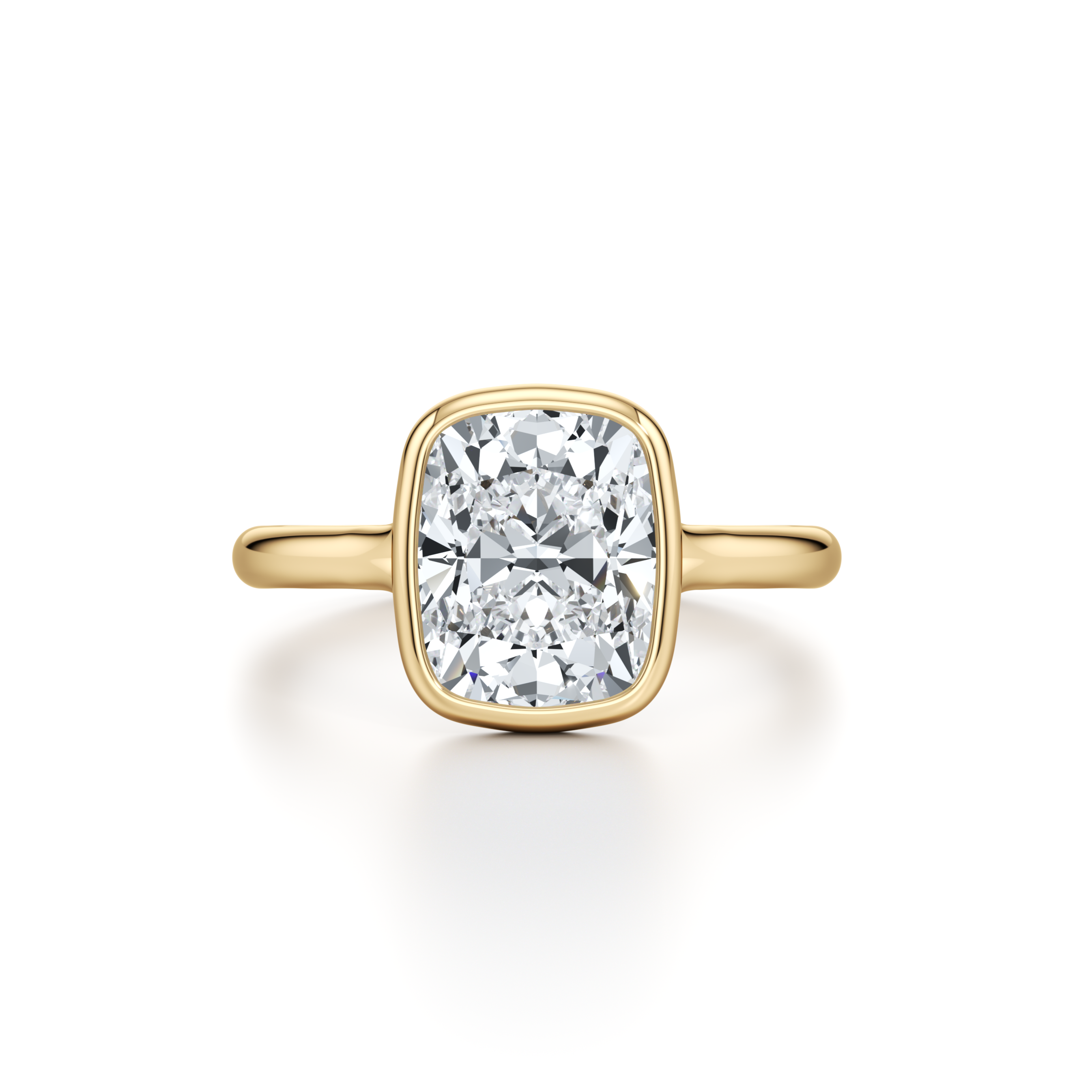 Ellen Cushion Bezel Solitaire Lab Diamond Engagement Ring