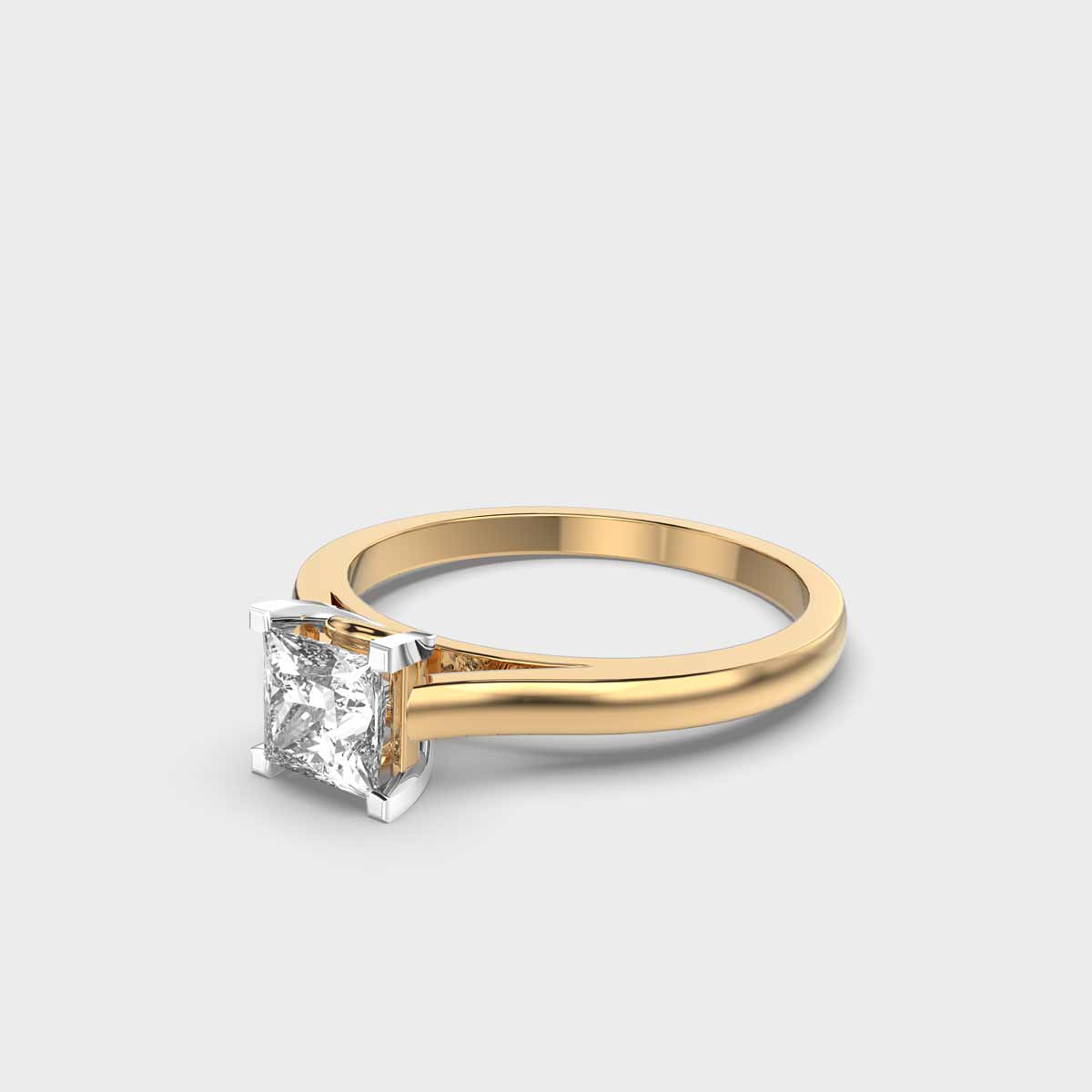 50 Cent Solitaire Princess Ring