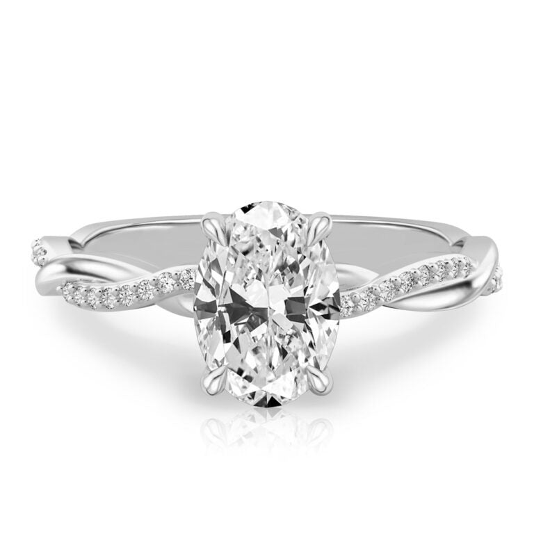 Twisted Love 1 Ct Hidden Pave Band & Halo Engagement Ring